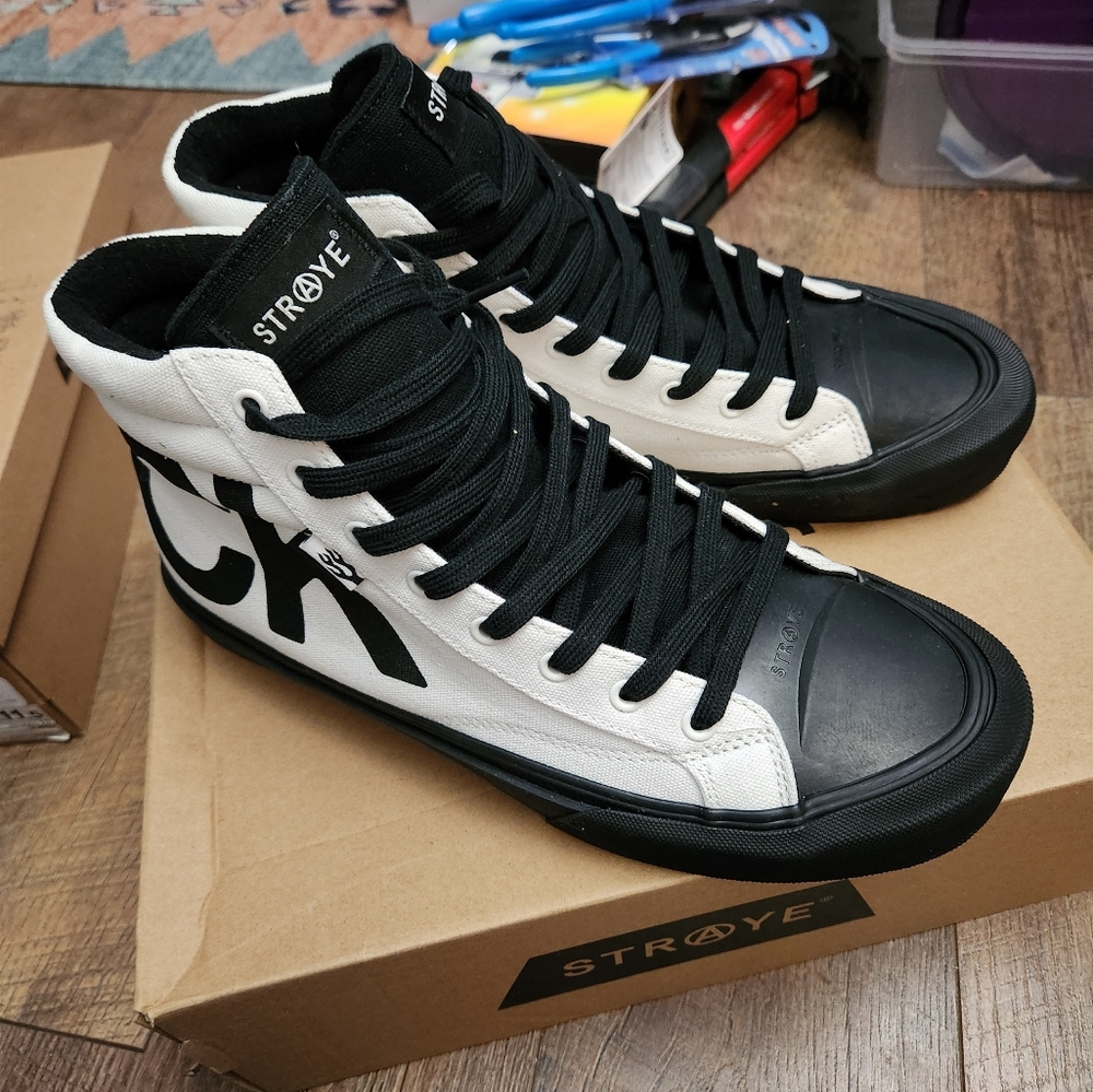 Men's 11.5 Straye Venice FU Cream Black shoes
